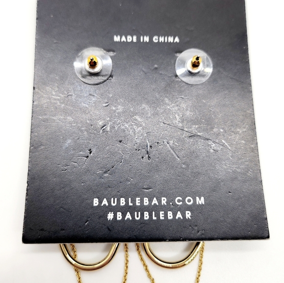 BaubleBar Gold Tone Half Hoop Chain Mail Earrings NWT - Picture 4 of 7